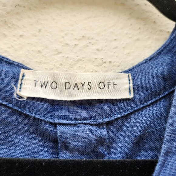 Two Days off Navy Linen Dress Kaneko - Picture 6 of 9